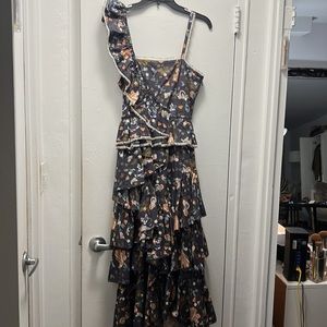 Ulla Johnson cotton floral ruffle tiered dress. No size tags
